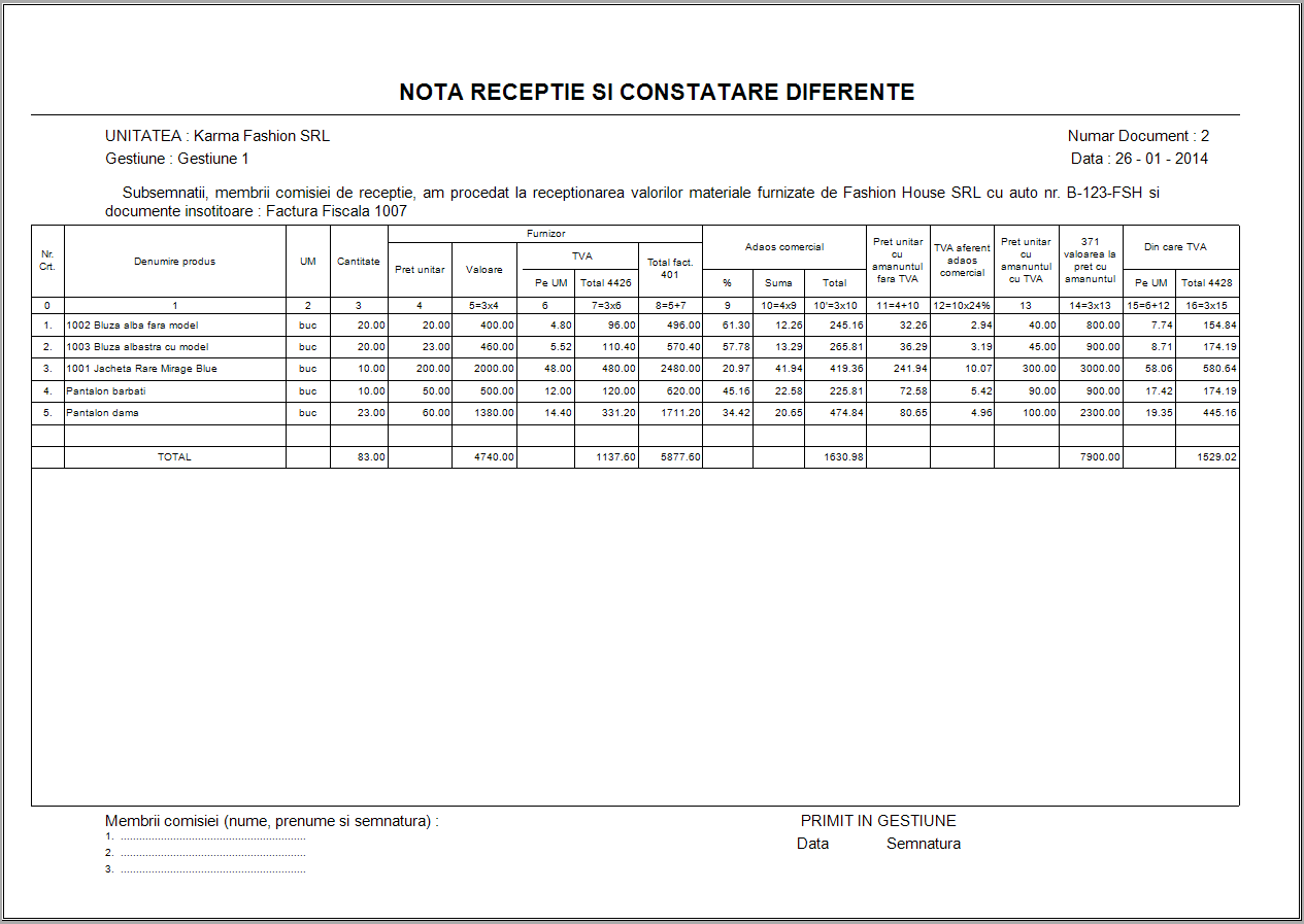 Totul Despre Nir NotÄƒ Intrare RecepÈ›ie Program De Facturare Si Gestiune Stocuri Facturis