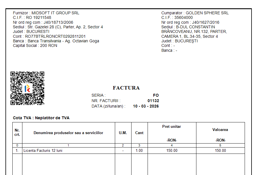 Implementare Cod QR RoPay în programul de facturare Facturis